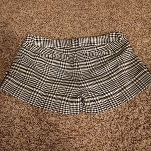 Off White & Black Houndstooth Shorts